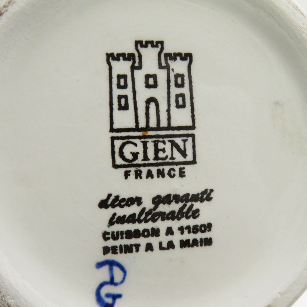 フランスアンティーク Gien ジアン フォンドブルー ルネッサンス プレート