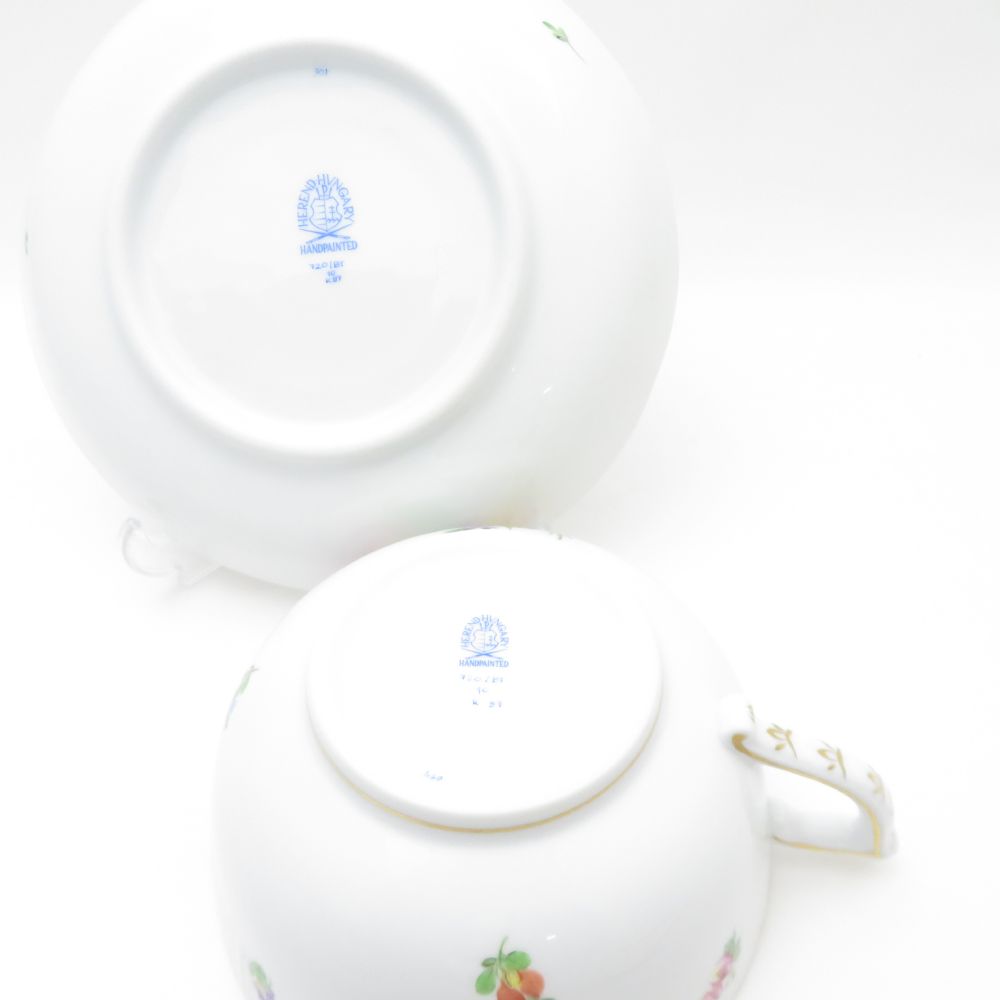 Herend - 美品 Herend ヘレンド チューリップの花束 BT 720 モーニングカップ＆ソーサー 1客 ミルク コーヒー スープ ティー SO3157T2 美品 Herend ヘレンド チューリップの花束 BT 720 モーニング