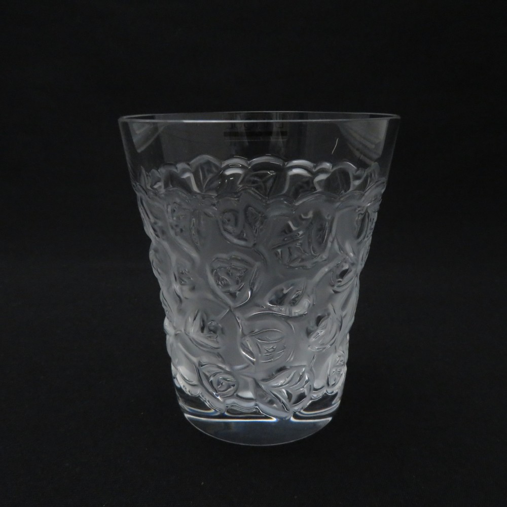 美品 LALIQUE ラリック ローズ タンブラー クリスタル クリア