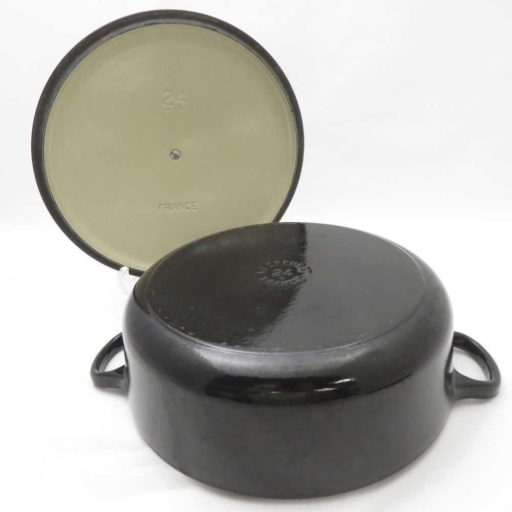 ル・クルーゼ　ココットジャポネーズ 24cm　黒　中古　おまけ付き♪ LE CREUSET(ル・クルーゼ) ココット・ジャポネーズ 24cm マット