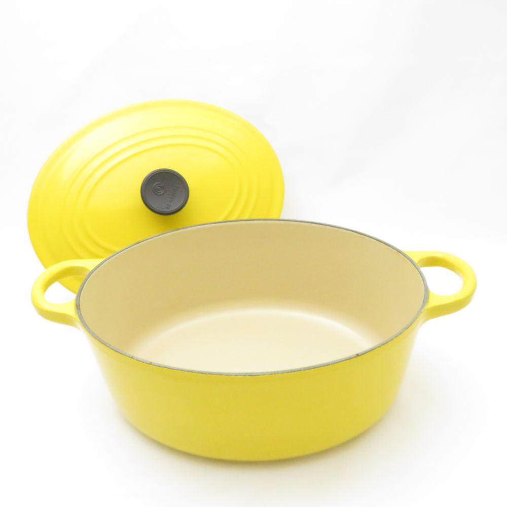 美品 Le Creuset ルクルーゼ ココットオーバル ディジョンイエロー