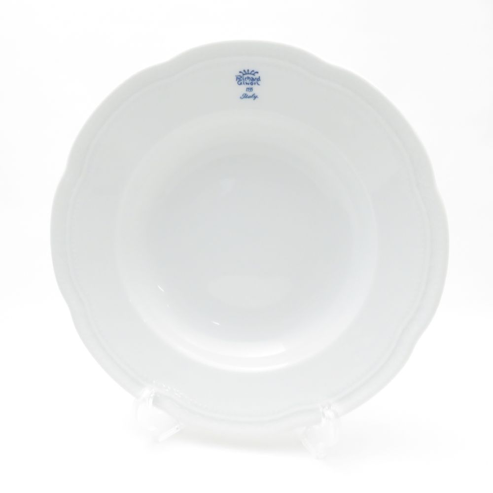 リチャードジノリ ボンジョルノ.ブルーロゴ .パスタ皿24ｃｍ２枚ペア　未使用 美品 Richard Ginori リチャードジノリ ボンジョルノブルーロゴ