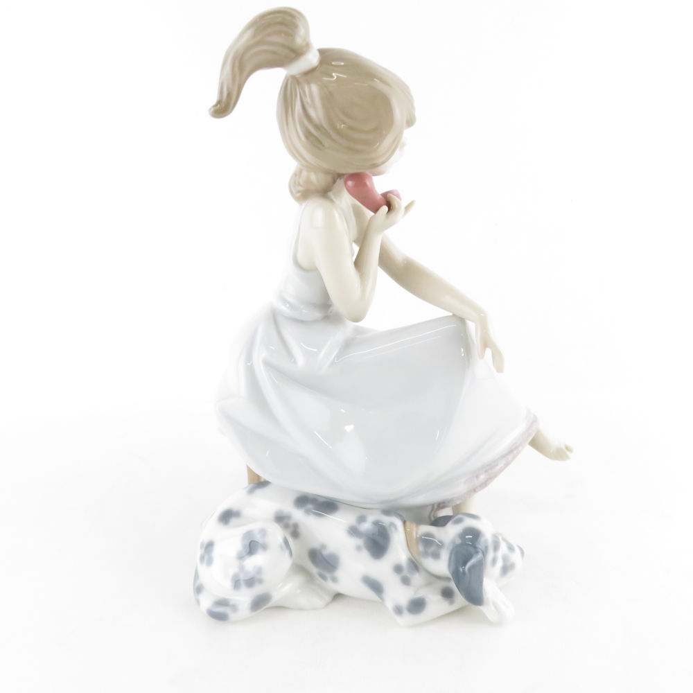 LLADRO リヤドロ 「大事な電話」 フィギュリン 少女と犬 陶器 置物