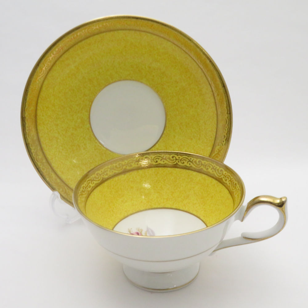 美品 Aynsley エインズレイ ピンクローズ ティーカップ＆ソーサー 英国 