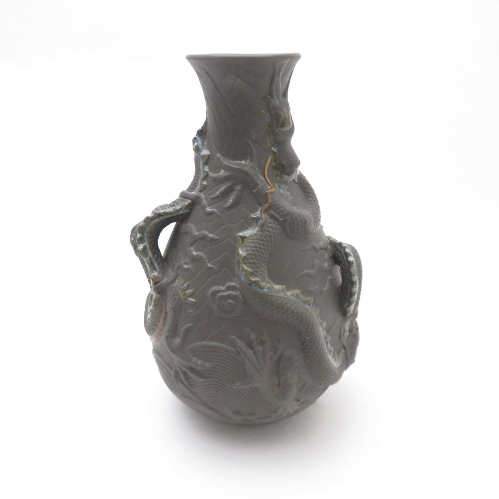 LLADRO リヤドロ ドラゴ 龍 青 陶磁器 花瓶 一輪挿し