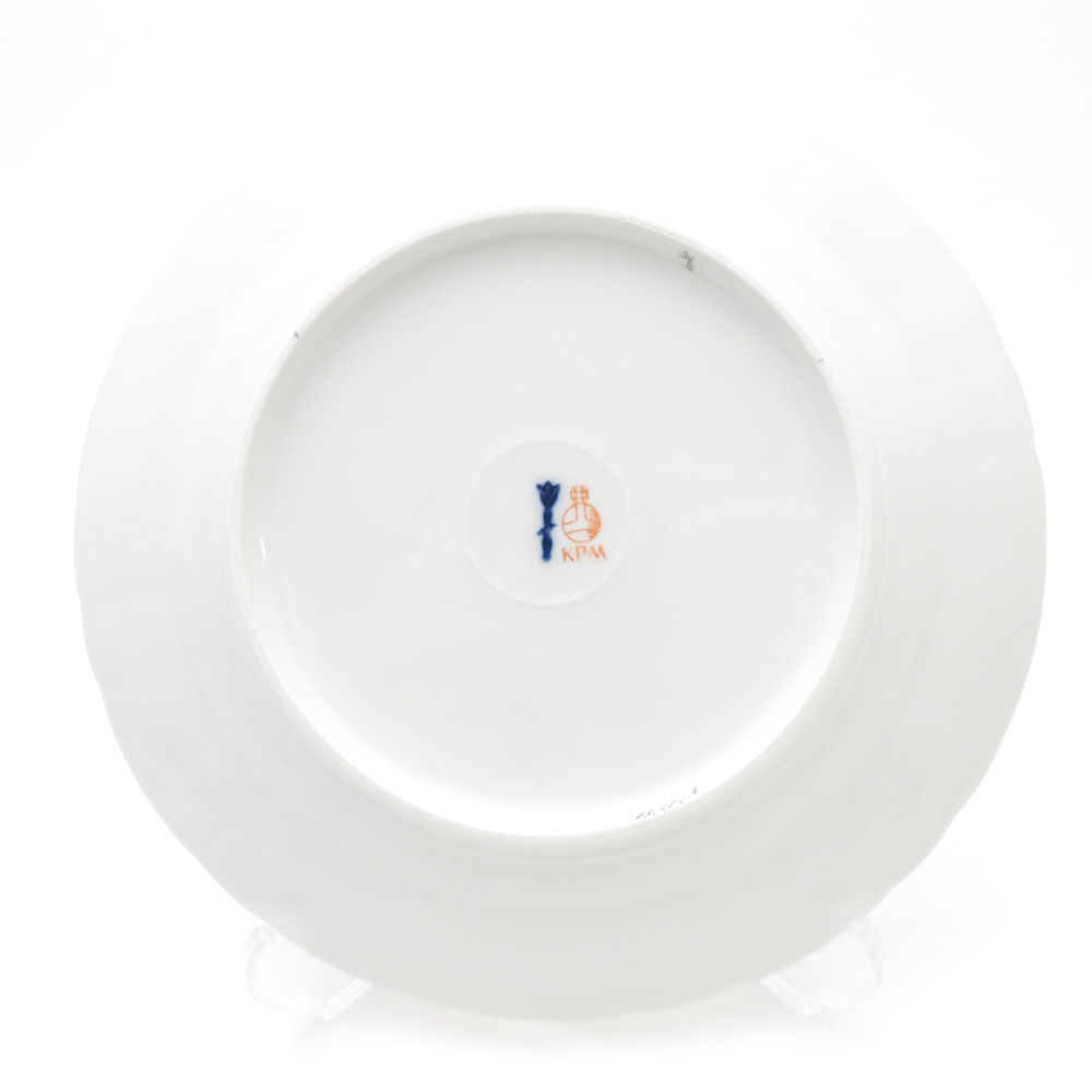 美品 KPM BERLIN KPMベルリン ロカイユ フラワーブーケ 中皿 19cm 