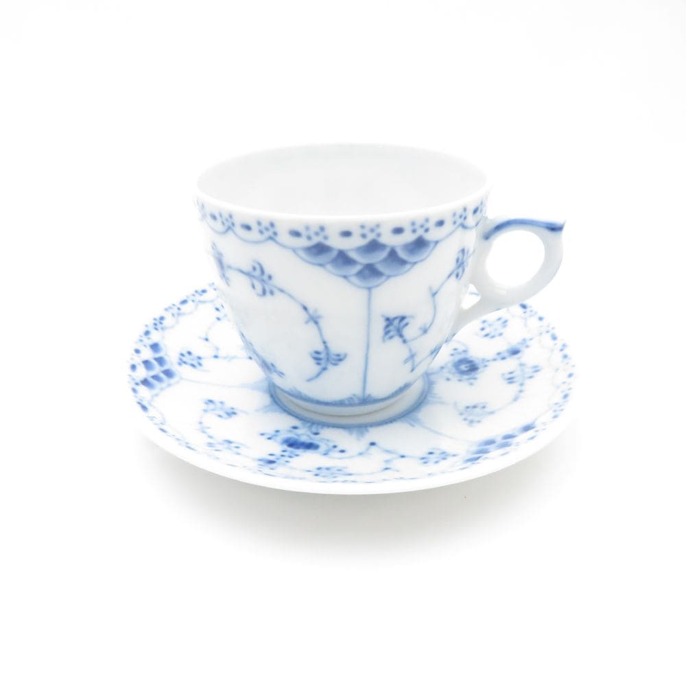 ロイヤルコペンハーゲン ブルーフルーテッドハーフレース コーヒーカップ＆ソーサー