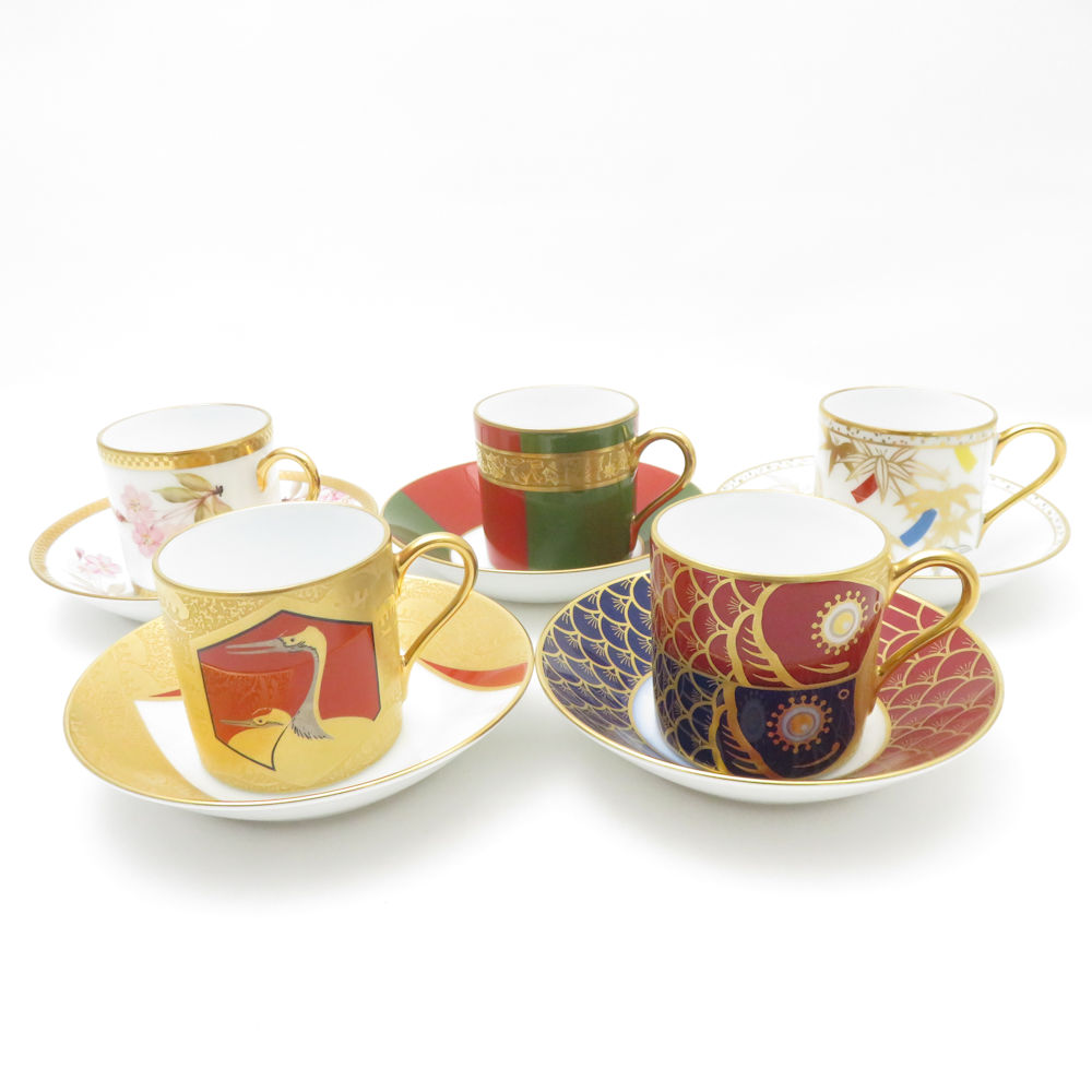 大倉陶園 歳時記シリーズ お正月/花見/鯉のぼり/七夕/クリスマス デミタスカップ＆ソーサー