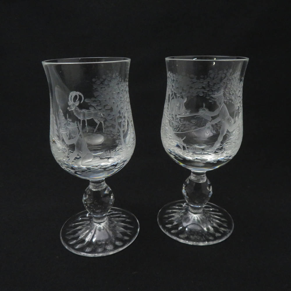 マイセンクリスタル ハンティングリッチ 1525シェイプ ワイングラスL