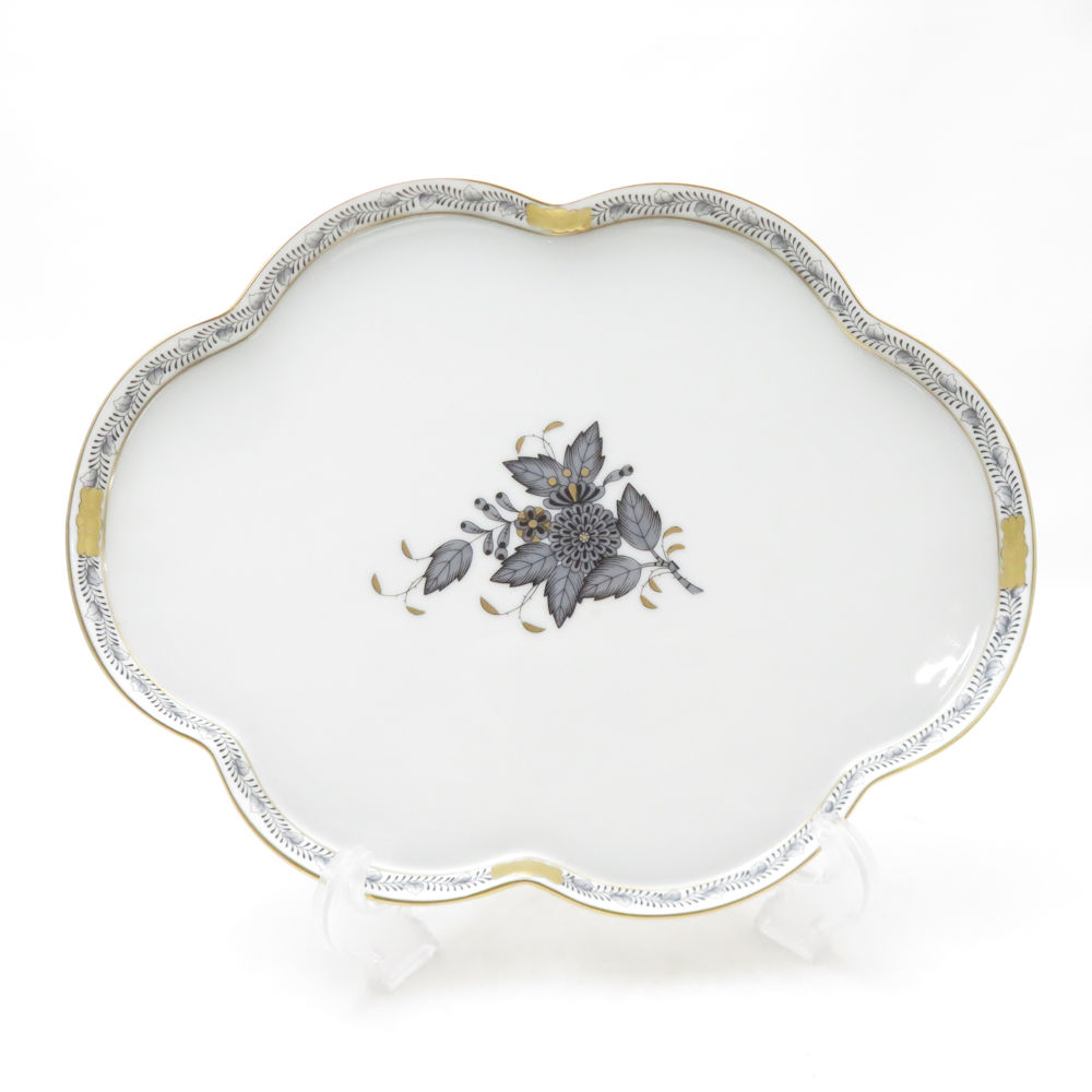 ヘレンド アポニーブラック ANG ウェーブディッシュ