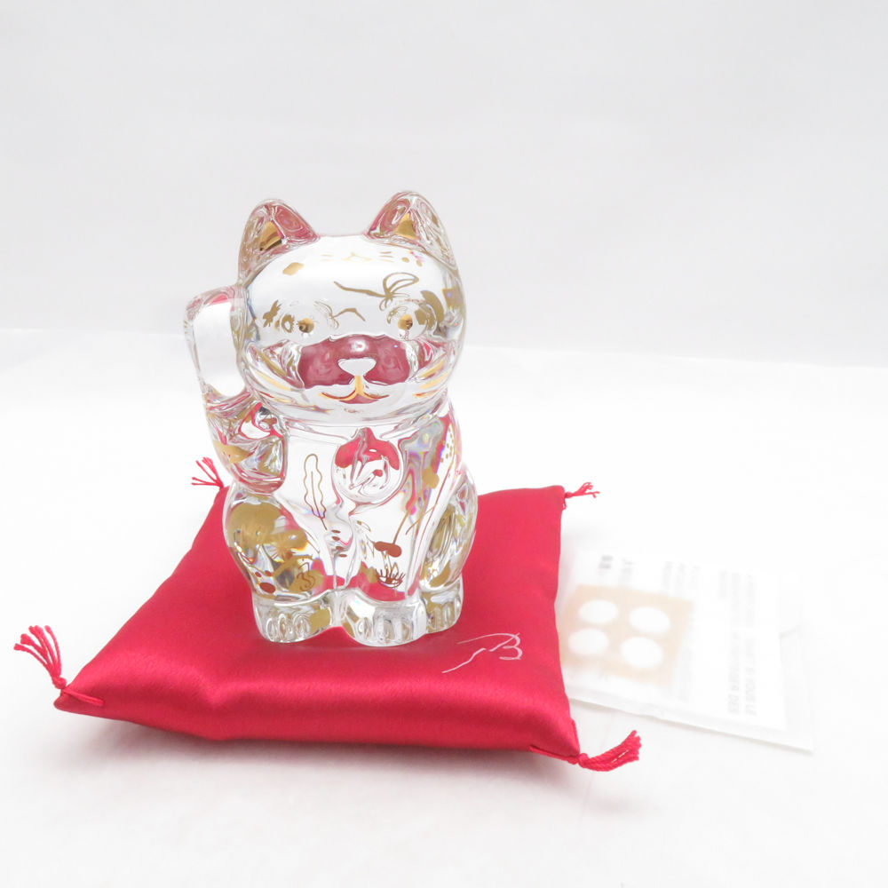 バカラ ラッキーキャット ファウナクリストポリス まねき猫 クリスタルオブジェ